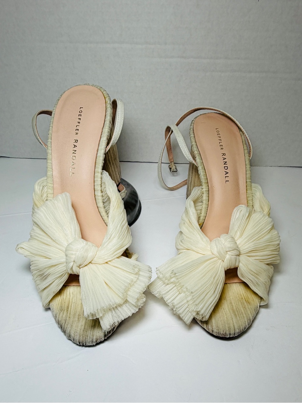 Loeffler Randall Ivory Knot Bow Slingback Heels